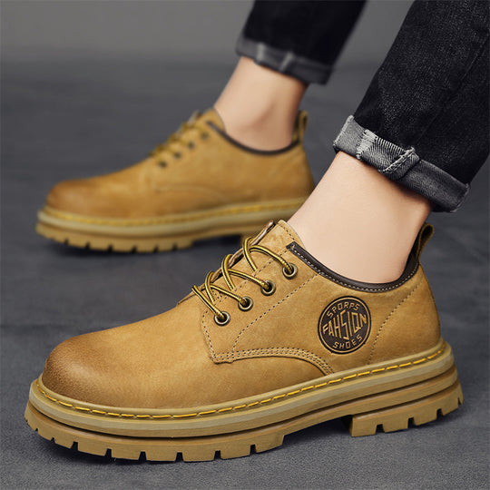 Herren modische und robuste Schnürschuhe aus leichtem Kunstleder mit dämpfender Sohle EB