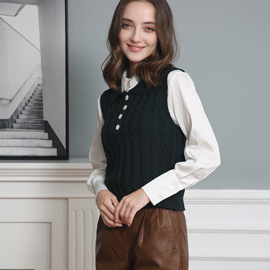 Damen Stricktop mit Kollo EB