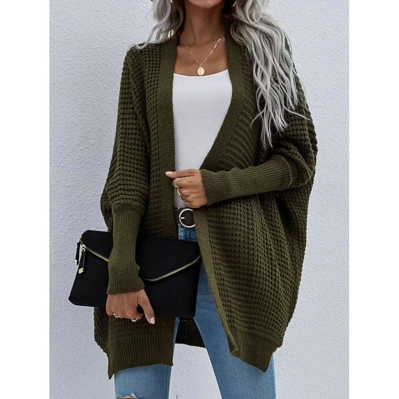 Damen luftige Strickjacke mit offenes Design und feiner Maschenstruktur EB