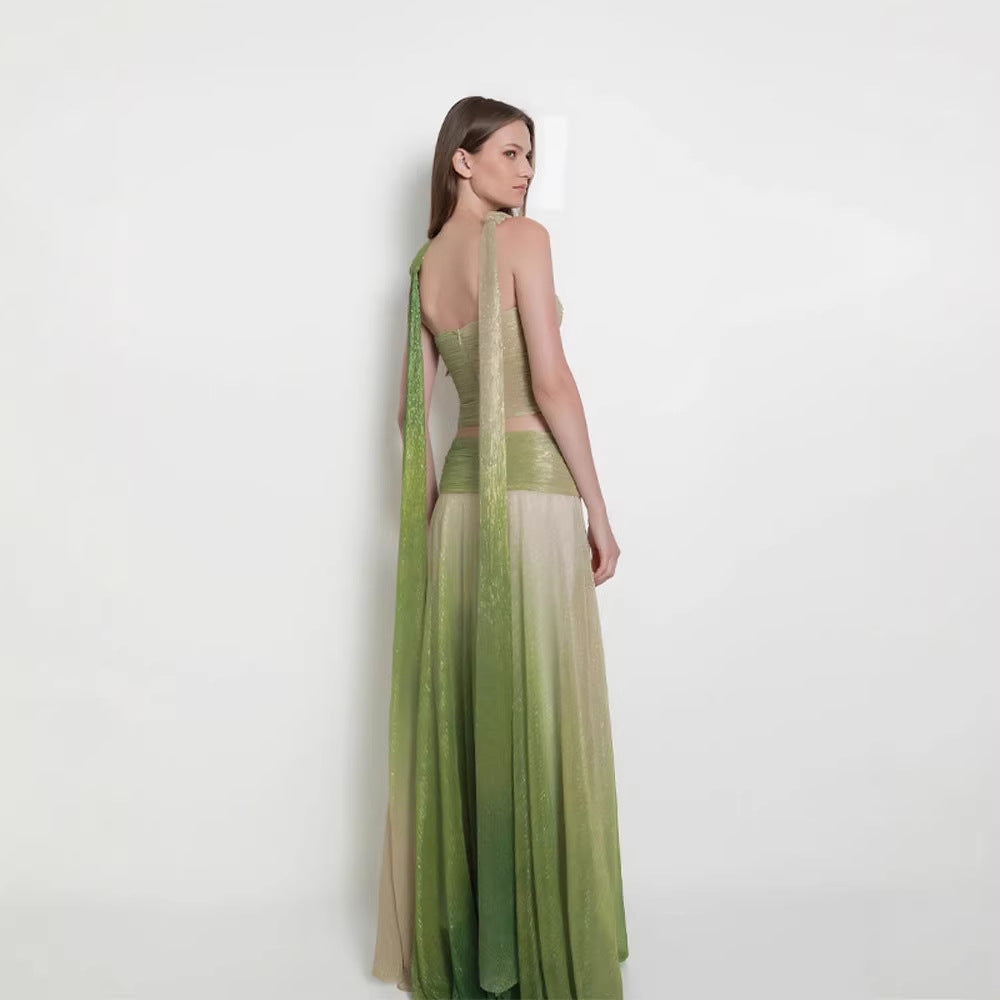 Damen Maxikleid mit fließendem Rock und eleganten Trägern EB