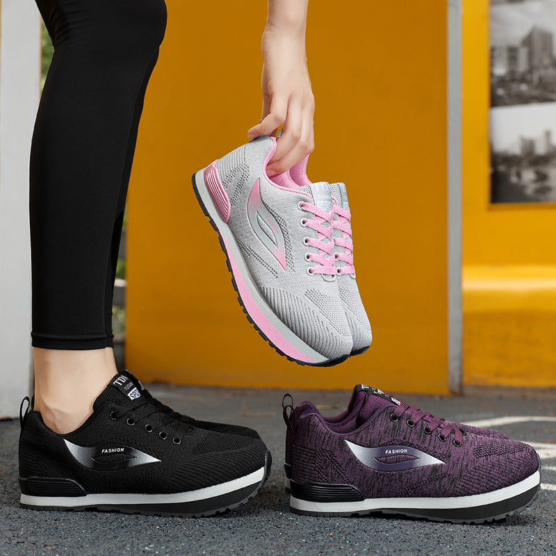 Damen Sportliche Sneakers mit atmungsaktivem Strick-Obermaterial EB