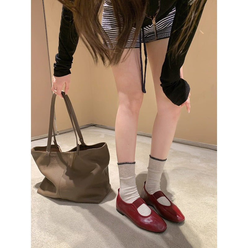 Damen Bequeme und elegante Ballerinas aus hochwertigem Leder EB