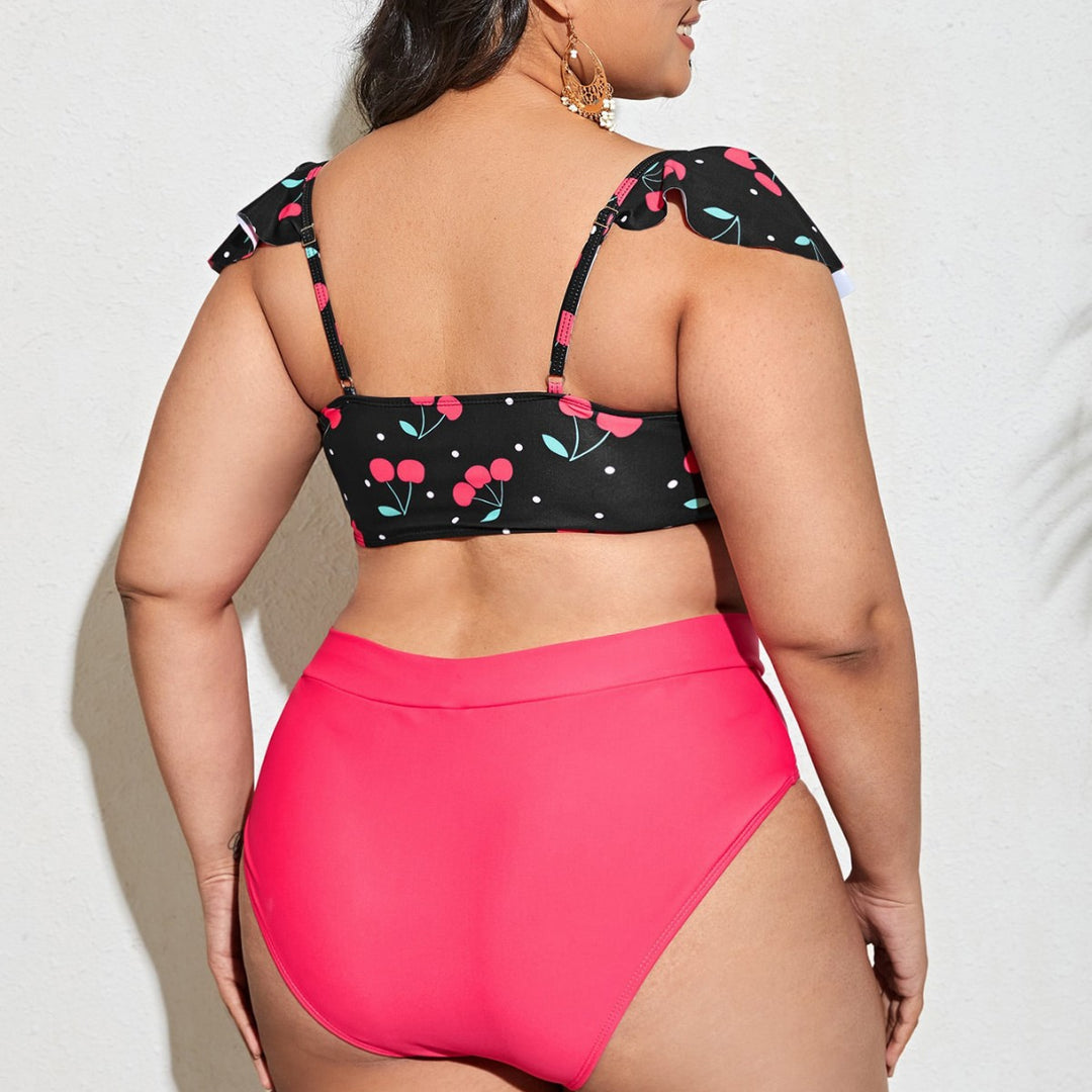 Damen Tankini-Set mit voluminösen Rüschendetails und hochwertigem Schnitt EB