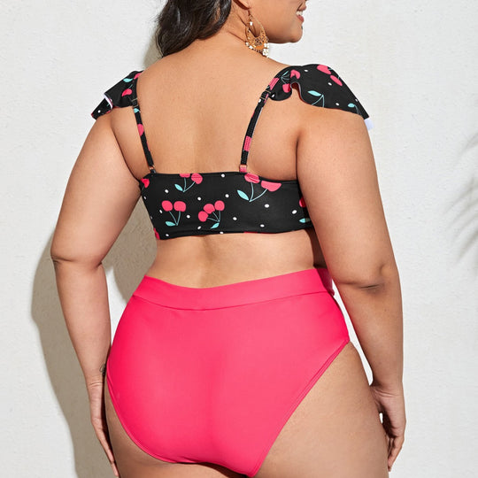 Damen Tankini-Set mit voluminösen Rüschendetails und hochwertigem Schnitt EB