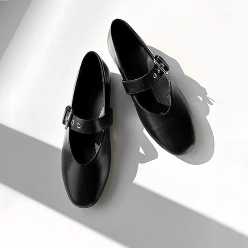 Damen elegante Mokassins mit verstellbarem Schnallenriemen EB