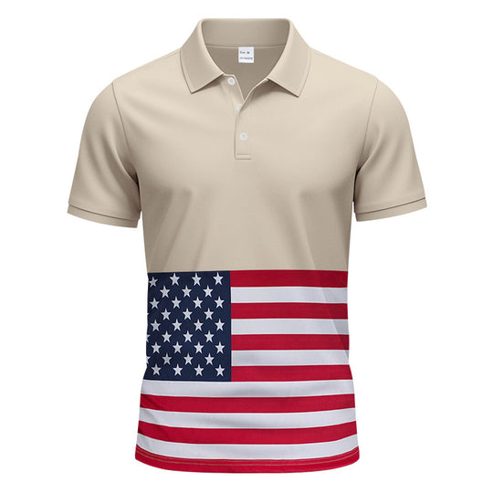 Herren Poloshirt mit einzigartigem Flaggenmotiv und moderner Passform EB