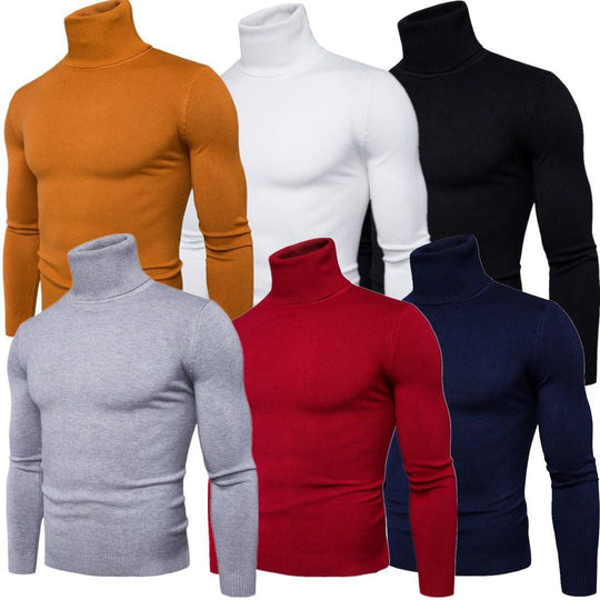 Herren nan figurbetonter Rollkragenpullover aus Feinstrick mit elastischer Passform EB