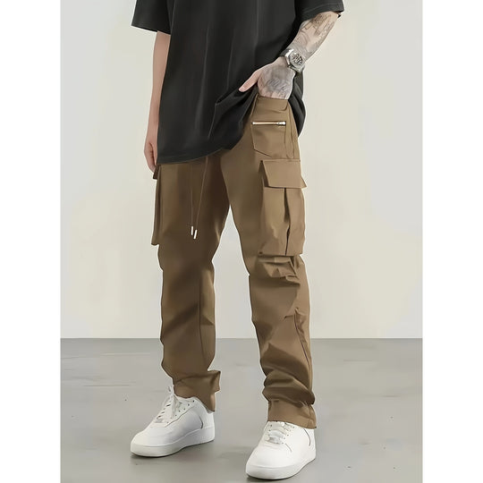 Herren moderne Cargo-Hose mit multifunktionalen Taschen und elastischem Bund Hedi-Mode