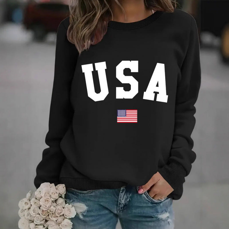 Damen Sweatshirt mit modernem USA-Statement und gemütlicher Passform EB