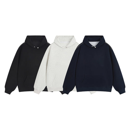 Damen Kapuzenpullover mit praktischen Druckknöpfen und Kängurutasche EB