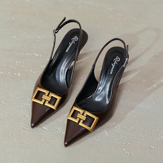 Damen Slingback Pumps mit eleganter Schnallenapplikation EB