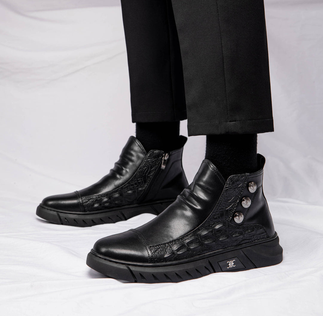 Damen Modische Stiefeletten mit Reißverschluss und Details EB