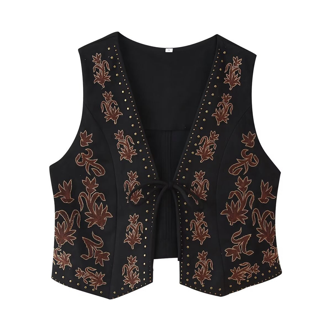Damen Elegante und kunstvoll gestickte Weste EB