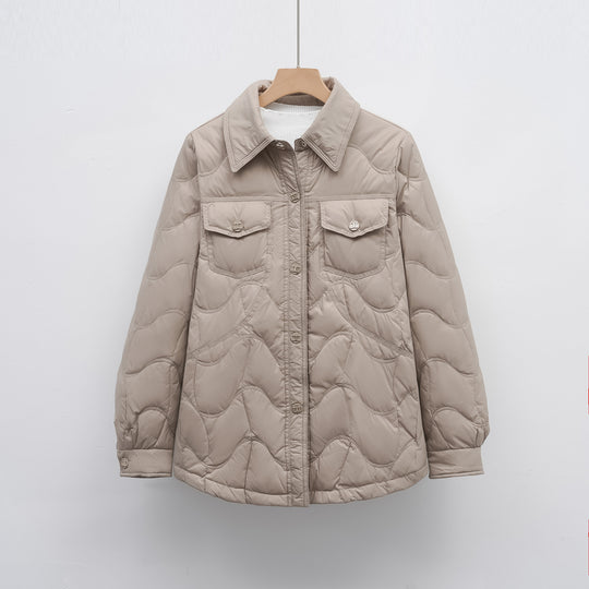 Damen gesteppte Outdoor-Jacke mit Taschen und bequemer Passform EB