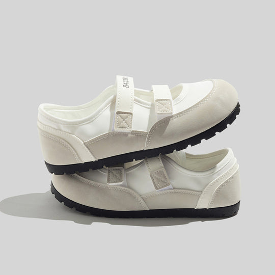 Damen Komfortable Ballerinas mit verstellbarem Riemen und rutschfester Sohle EB
