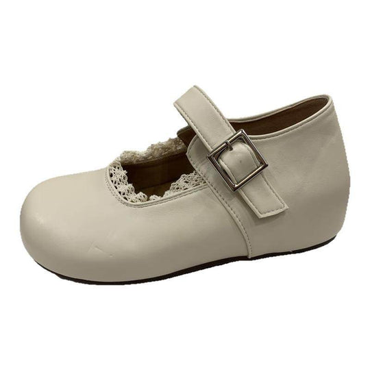 Damen Mary Jane Schuhe mit dekorativer Schnalle und eleganter Spitze EB