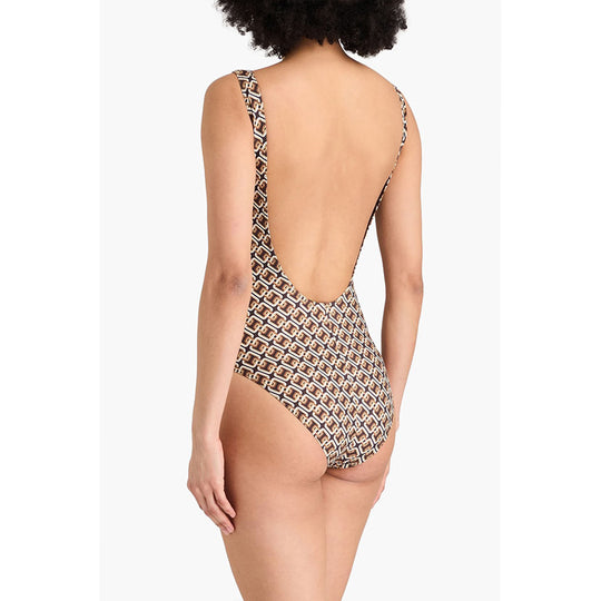 Damen Designer Badeanzug mit geometrischem Muster EB