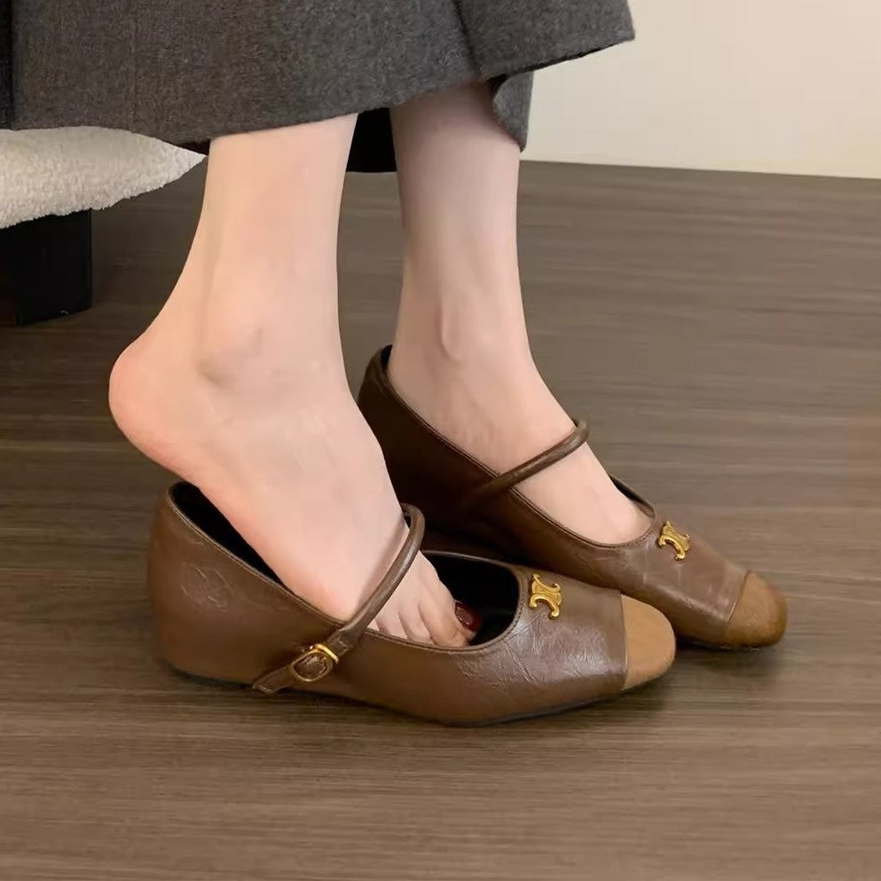 Damen Ballerinas mit dekorativer Schnallen-Applikation und elegantem Schnitt EB