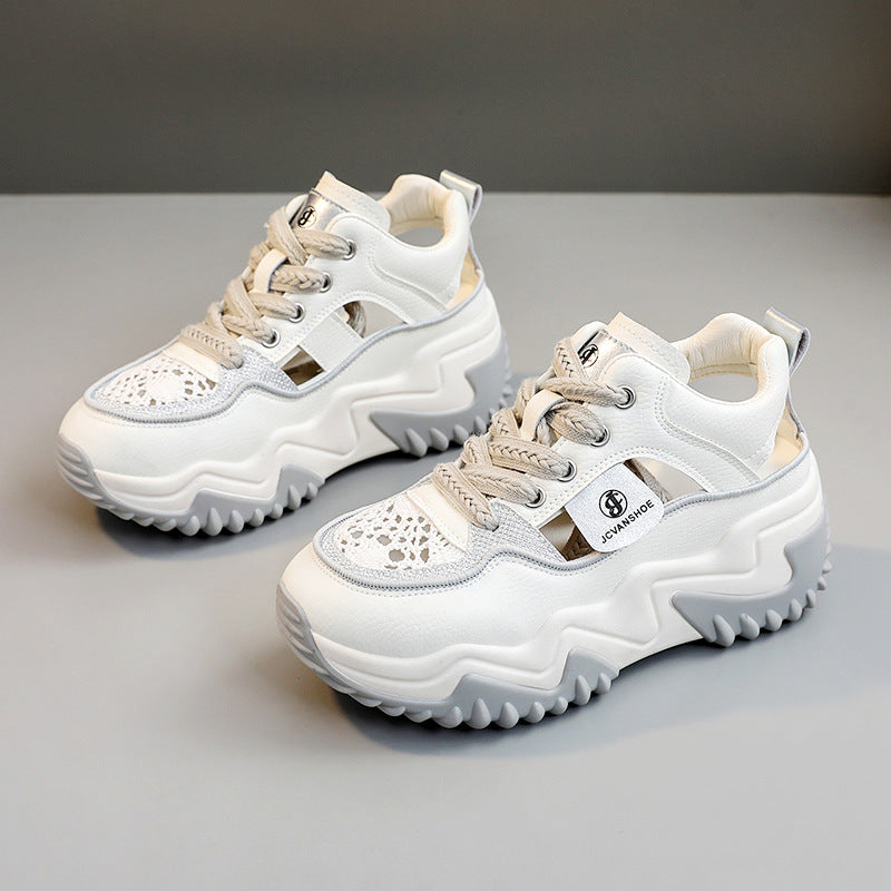 Damen Modische Chunky Sneakers mit atmungsaktivem Obermaterial und komfortabler Dämpfung EB