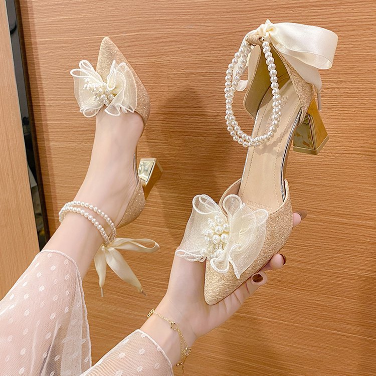 Damen elegante Slingback-Pumps mit floralem Schmuckdetail EB