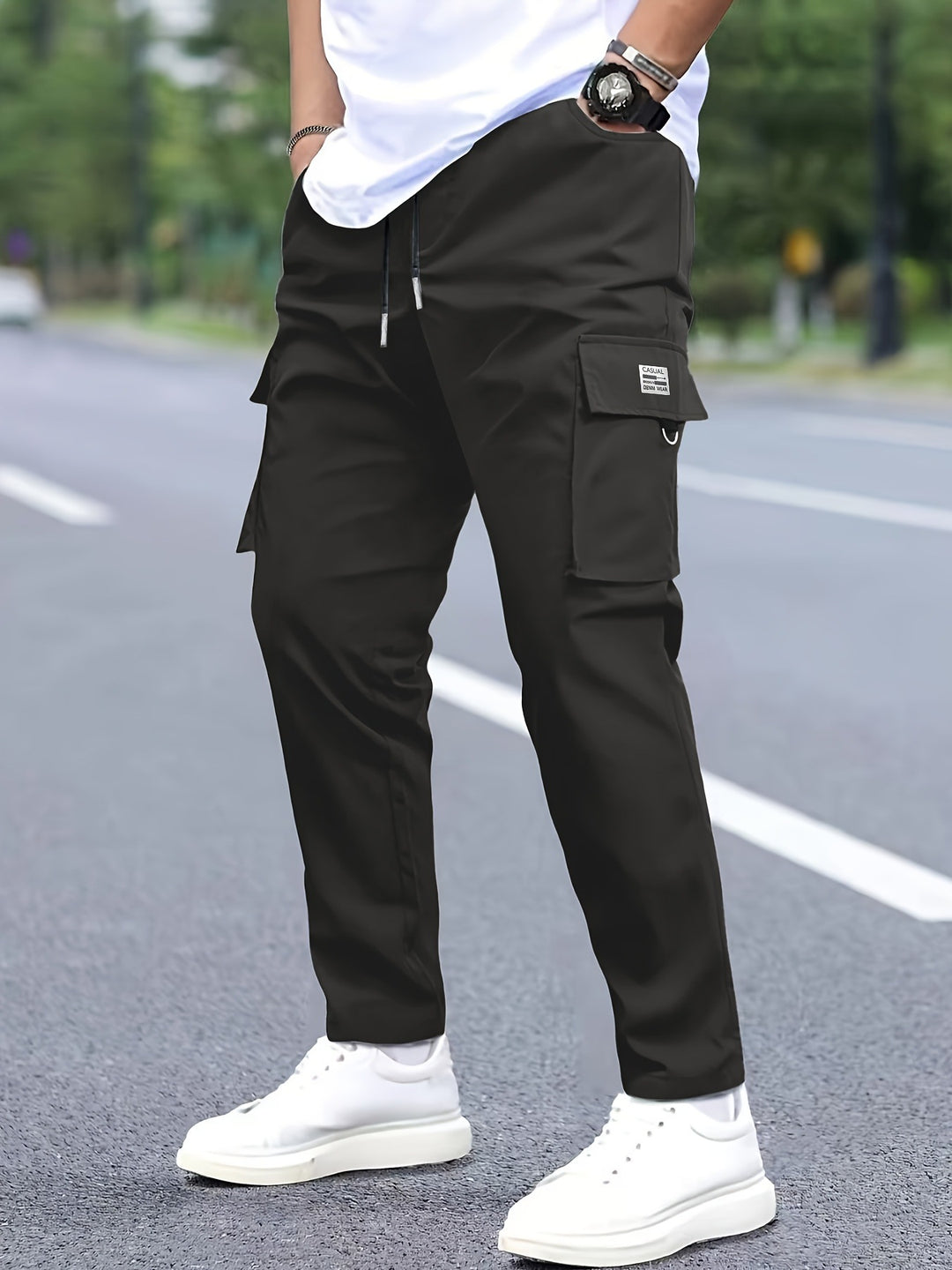 Herren Cargo-Hosen im modernen Design mit praktischen Taschen Hedi-Mode