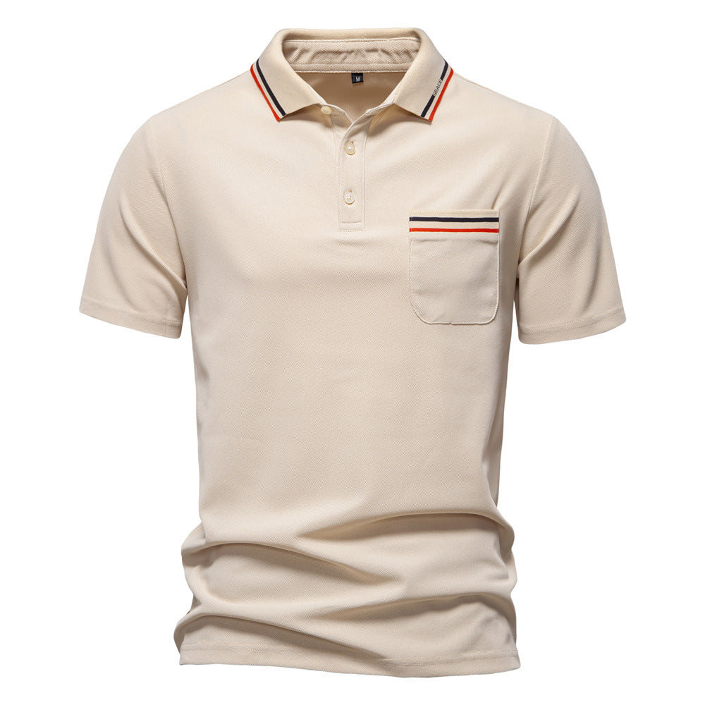 Herren nan modernes Poloshirt mit aufgesetzter Brusttasche und Kontrastbesatz am Polokragen EB