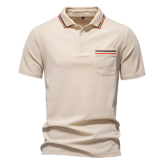 Herren nan modernes Poloshirt mit aufgesetzter Brusttasche und Kontrastbesatz am Polokragen EB