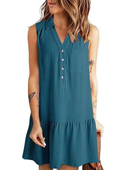 Damen Hemdblusenkleid mit geschmeidigem Fall und elegantem Rüschenabschluss EB