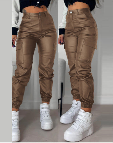 Damen Cargo-Hose mit elastischem Bund und praktischen seitlichen Taschen EB
