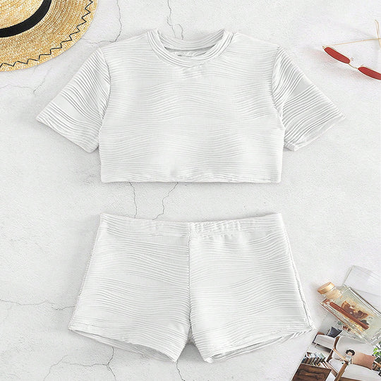Damen Sport Crop-Top und Shorts Set EB