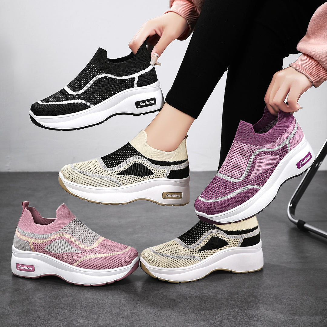 Damen nan ultraleichter Strick-Slip-On mit ergonomischer Keilsohle und herausnehmbarem Komforteinlagenfach EB