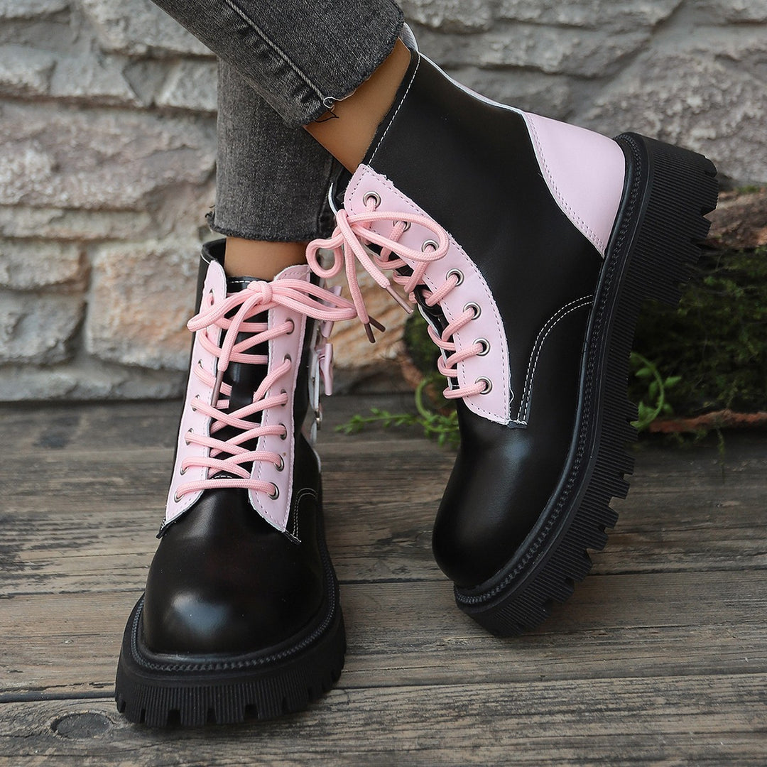 Damen Robust und stylisch gefütterte Stiefel mit hohem Schaft und farblichen Akzenten EB