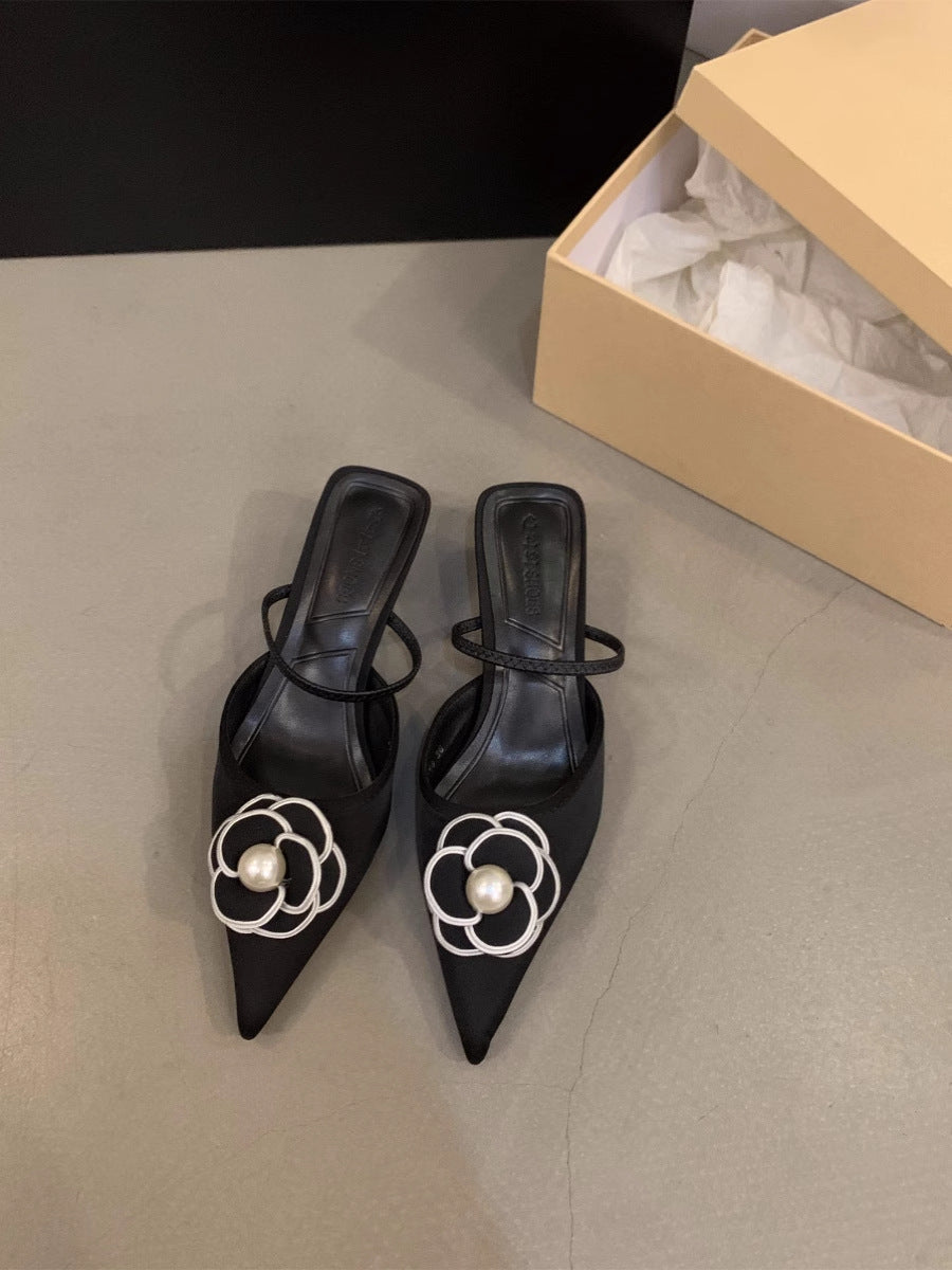 Damen Slingback Pumps mit trendiger Blumenapplikation EB