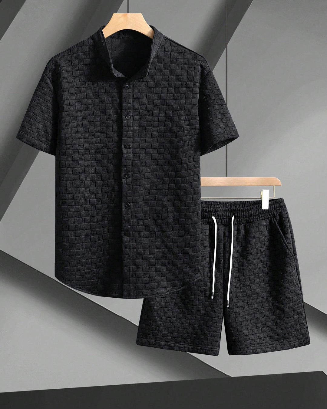 Damen lässiges Kurzarm Hemd und Shorts Set EB