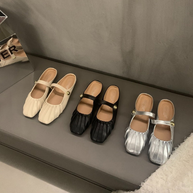 Damen elegante Ballerinas mit modischem Rüschendesign EB
