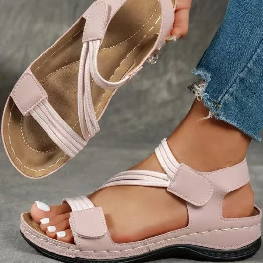Damen Komfortable Riemchensandalen mit verstellbaren Riemen EB