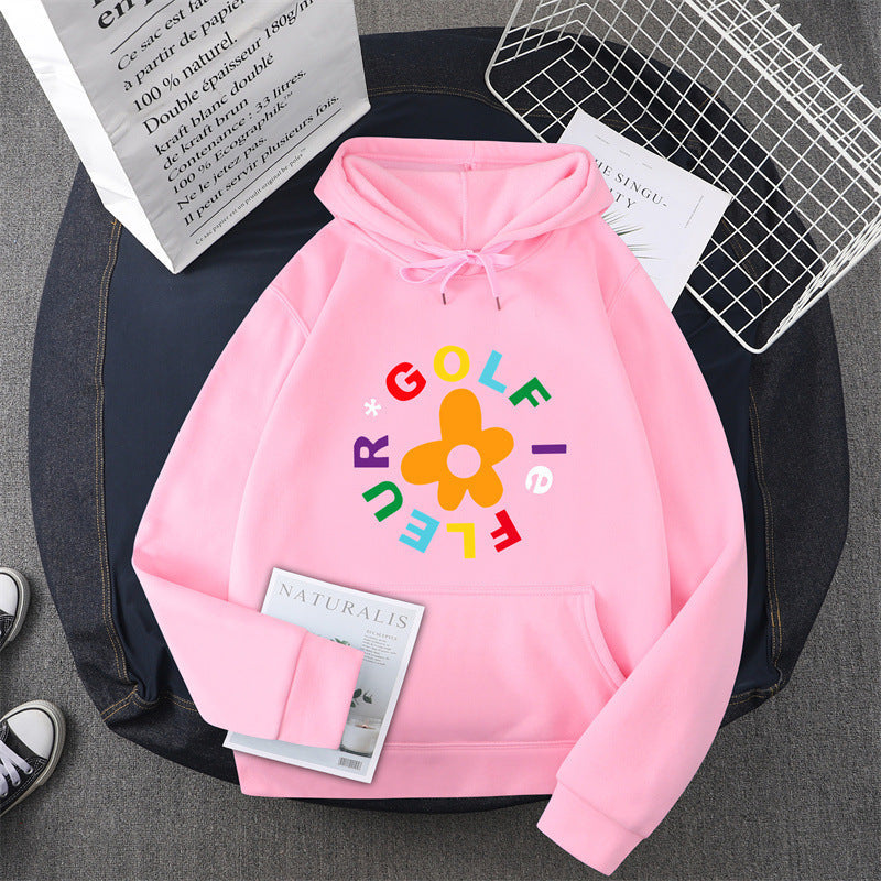 Damen Kapuzenpullover mit kreativem Blumen-Grafikdesign und bequemer Passform EB