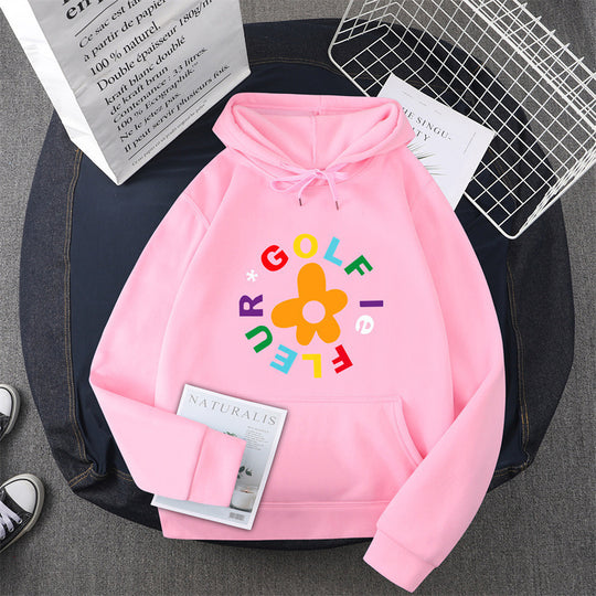 Damen Kapuzenpullover mit kreativem Blumen-Grafikdesign und bequemer Passform EB