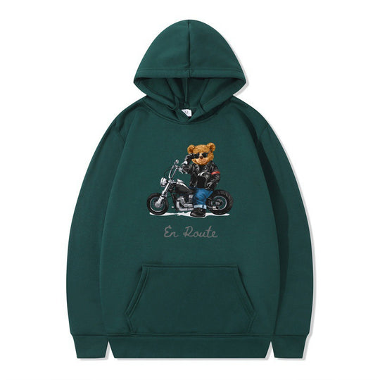 Damen Kapuzenpullover mit einzigartigem Bärenmotiv und lässiger Passform EB
