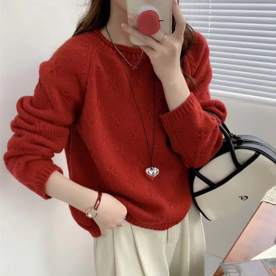 Damen Kuscheliger Strickpullover mit strukturiertem Muster EB