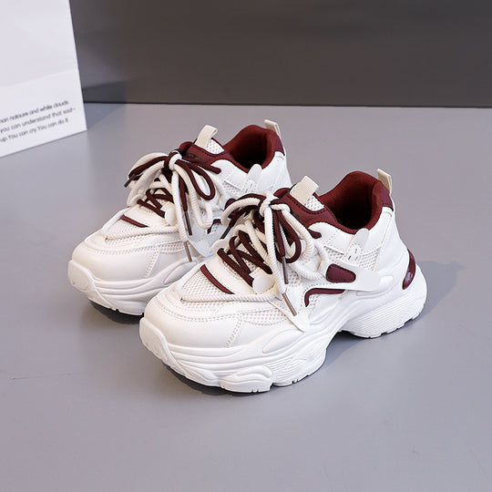 Damen modische Chunky Sneaker mit atmungsaktiver Mesh-Oberfläche und dämpfendem Fußbett EB
