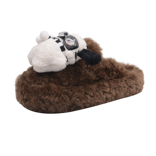 Damen kuschelige Hausschuhe mit süßem Tierdesign EB