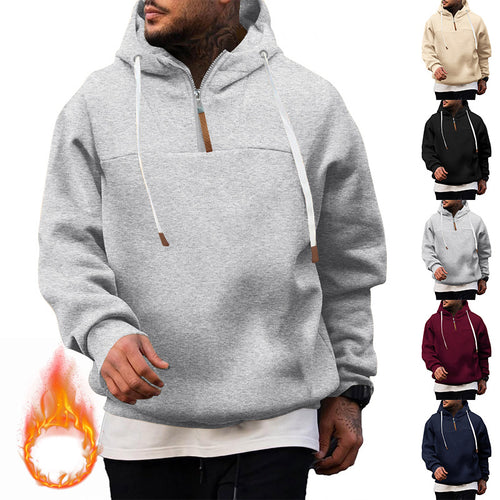 Herren lässiger Kapuzenpullover mit hochwertigem Reißverschluss und strukturiertem Stoff EB