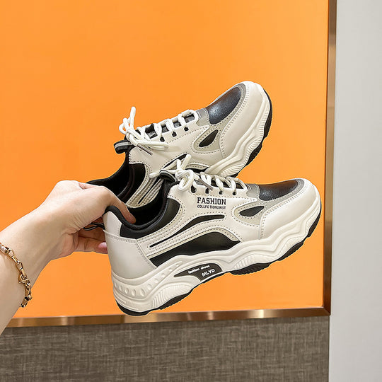 Damen Modische Sneaker mit dicker Sohle und atmungsaktivem Obermaterial EB