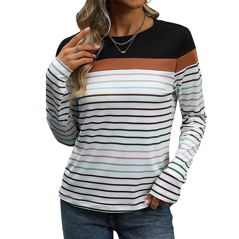 Damen Streifenshirt mit bequemem Schnitt und lässigem Design EB