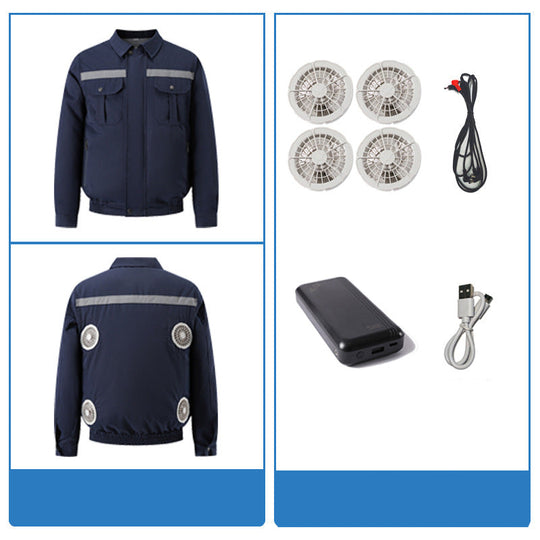 Unisex Nan kühlende Ventilationsjacke mit integrierten Lüftern und USB-Anschluss EB