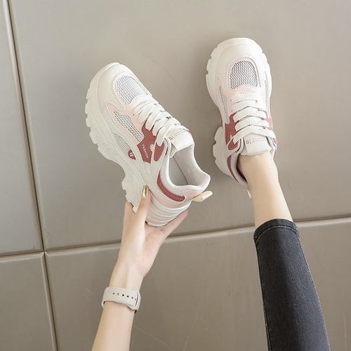 Damen Fashion Sneakers mit atmungsaktiver Mesh-Oberfläche und dämpfender Sohle EB