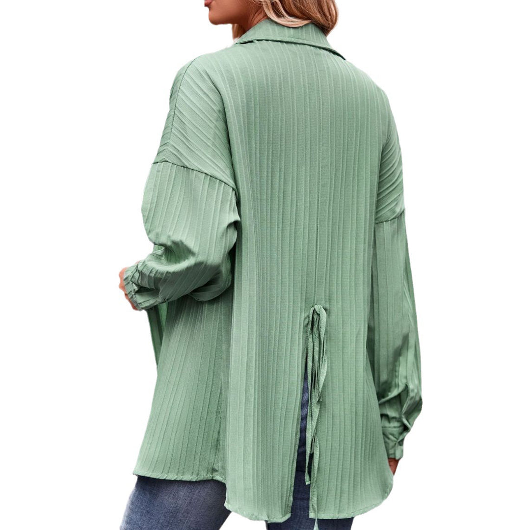Damen Elegante gestreifte Bluse im Oversized-Schnitt EB