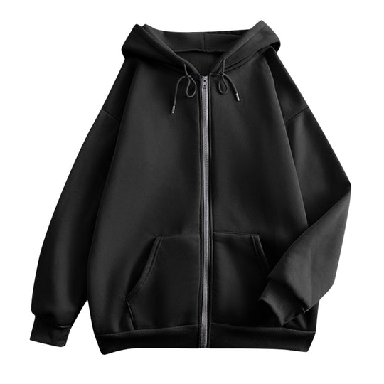 Damen nan extrabreite Zip-Kapuzenjacke mit weichem Fleecefutter, Kängurutaschen und gerippten Bündchen EB