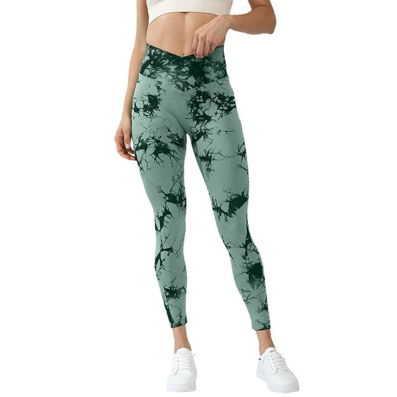 Damen Hochleistungs-Leggings mit innovativem Marmor-Design EB